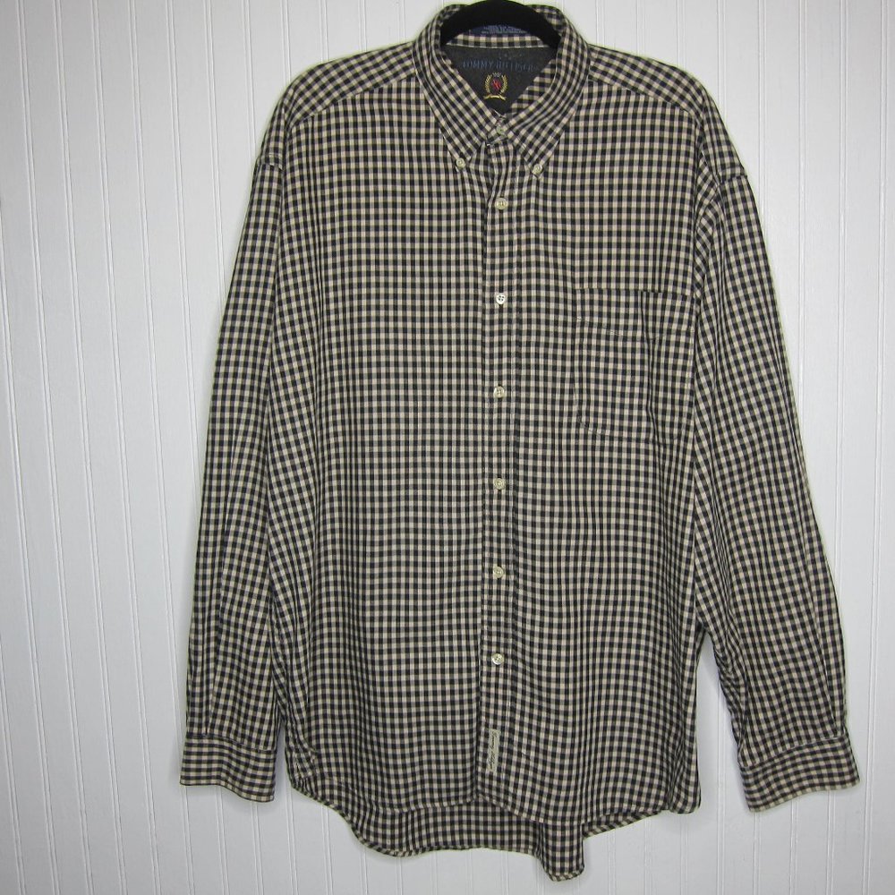 Tommy Hilfiger Checkered Button-Down Shirt Size XL